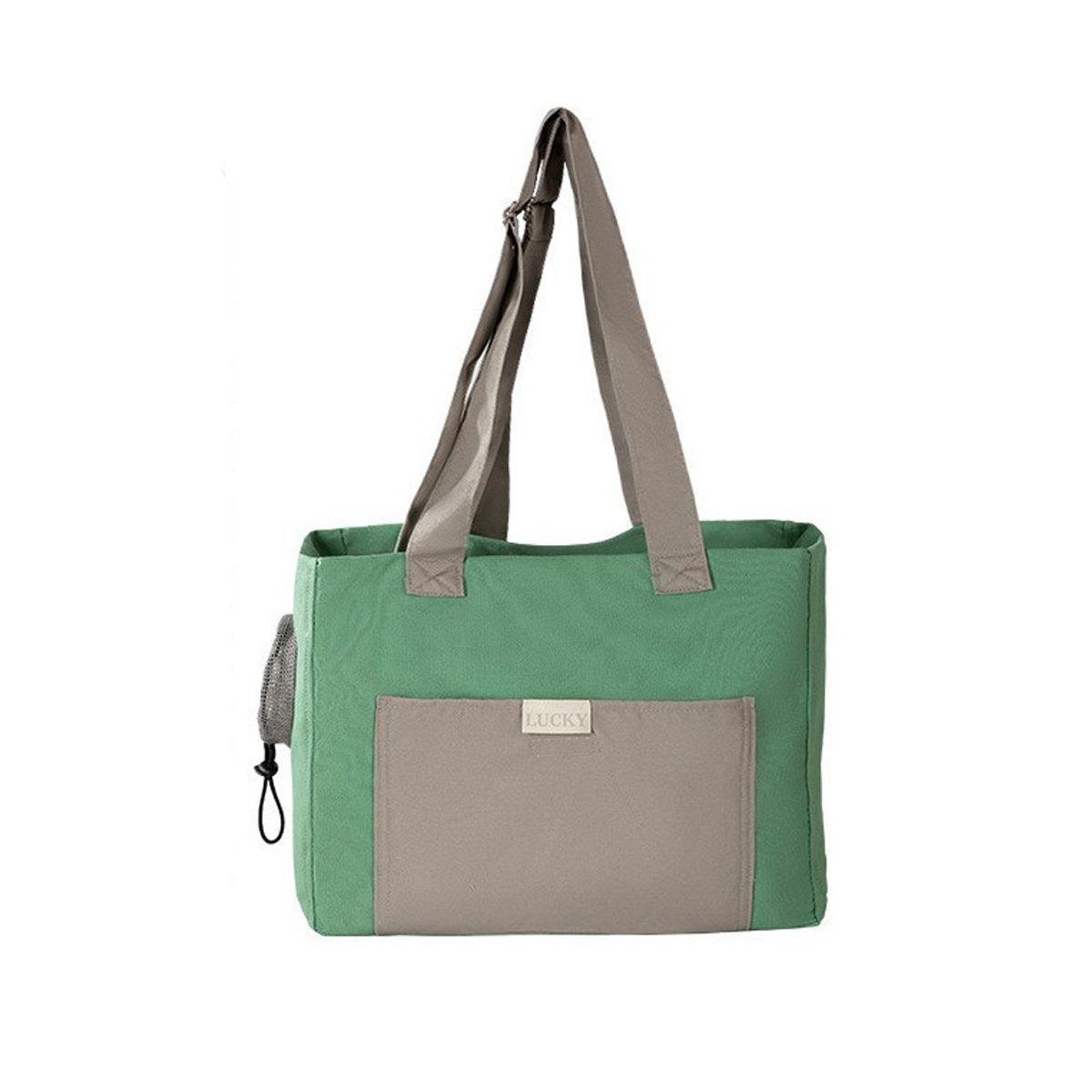 Portable Breathable Adjustable Crossbody Pet Carrier Bag Large Capacity for Pet - Green