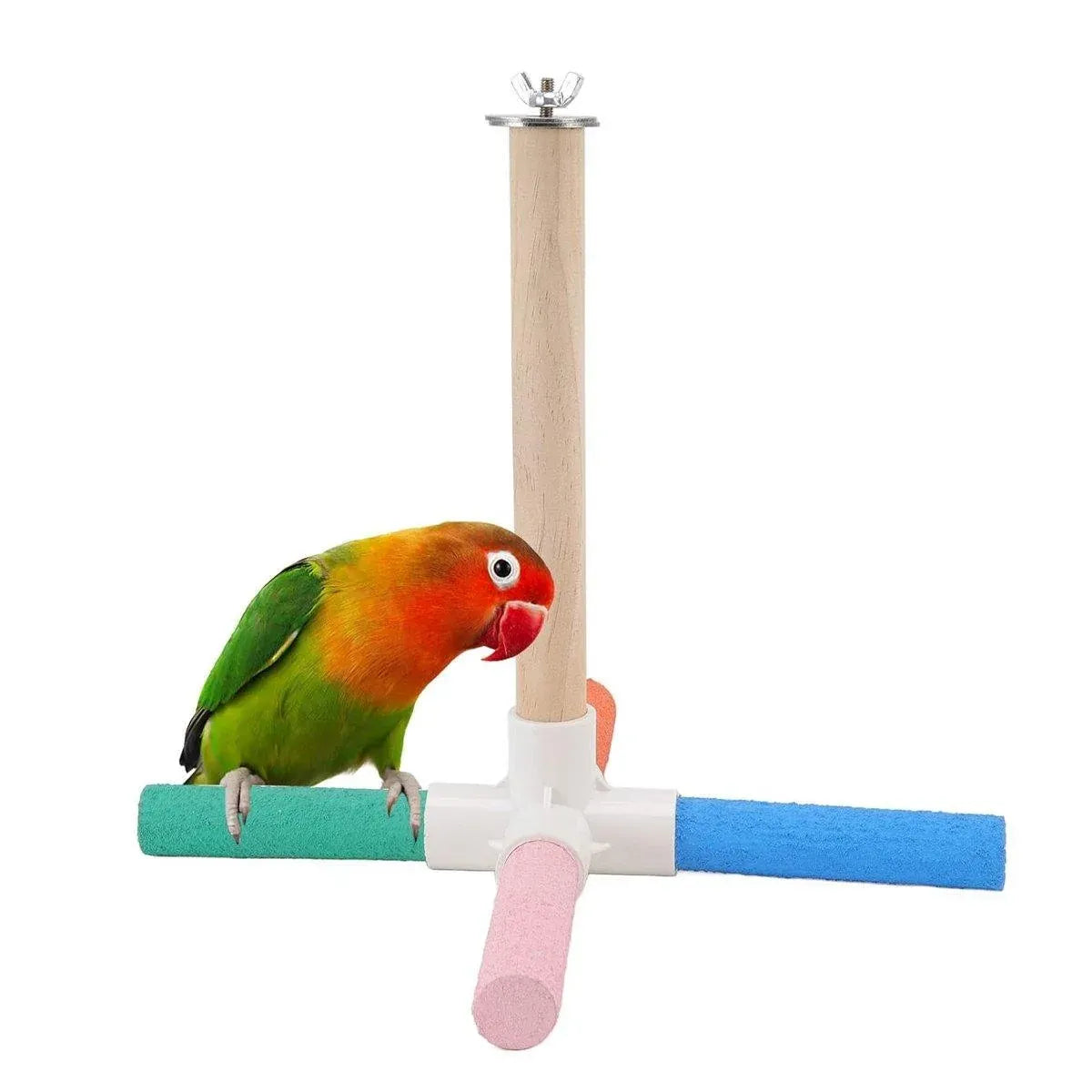 Parrot Toy Bird Stand Colorful Umbrella Perch Claw Grinding Stick 4 Colours