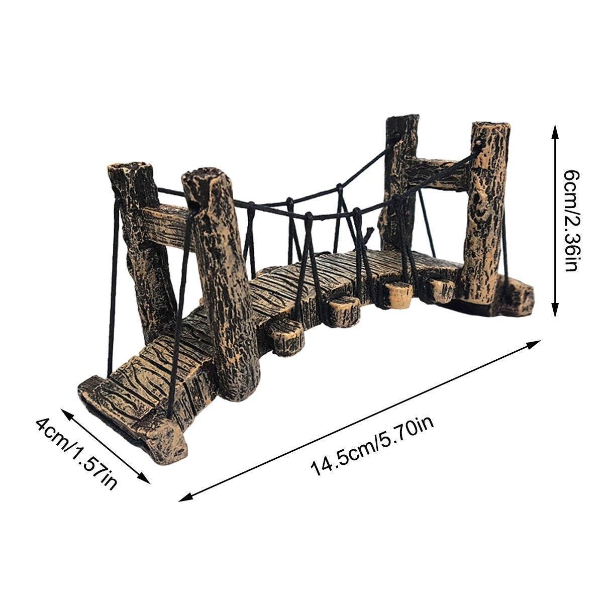 Resin Bridge Aquarium Decoration Fish Tank Accessories Shrimp Tortoise Climbing - Suspension Bridge-M