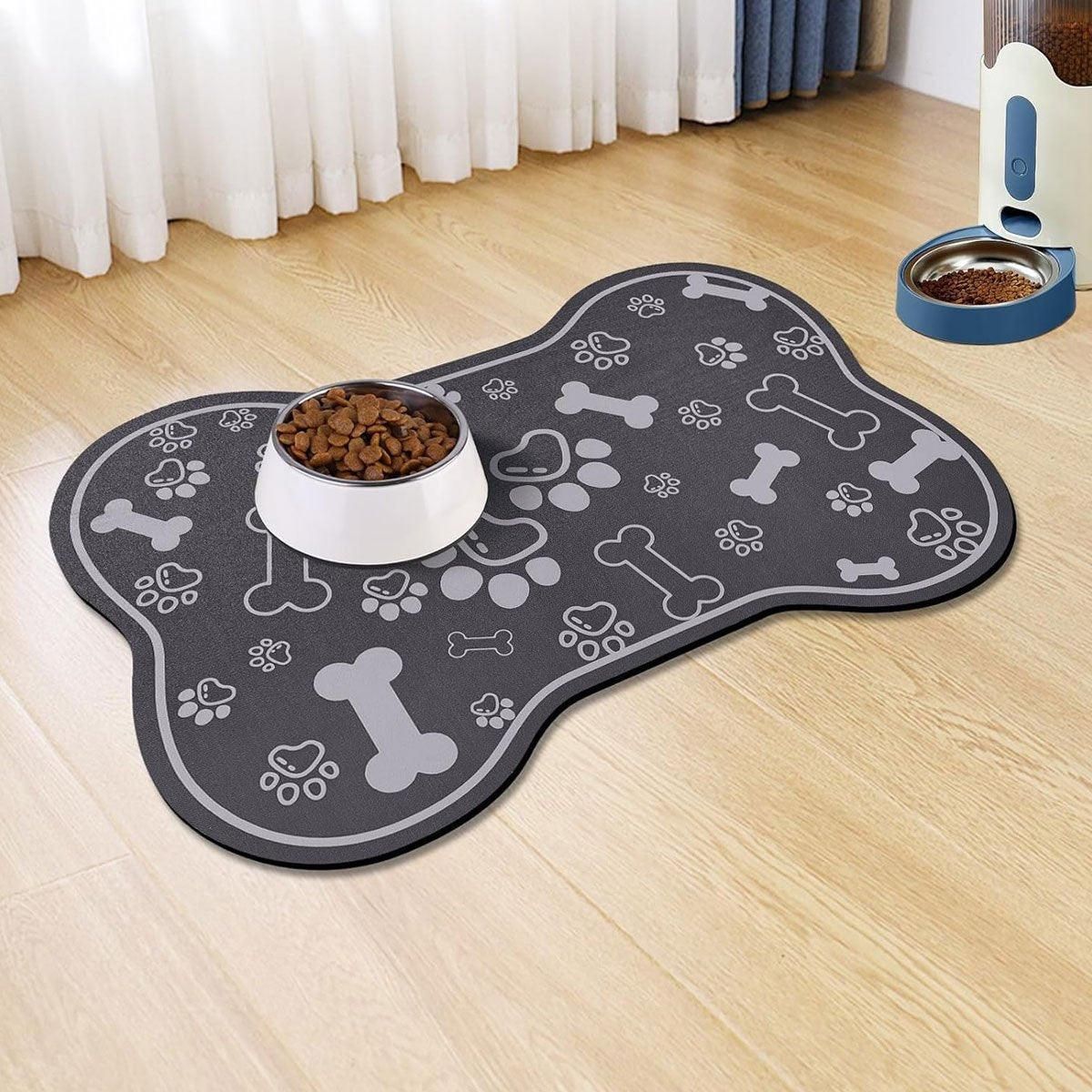 Pet Feeding Mat Non-slip Diatom Mud Absorbent Dirt-resistant Waterproof Placemat - Grey-40x60cm
