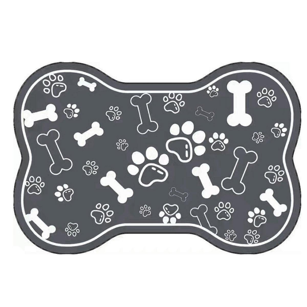 Pet Feeding Mat Non-slip Diatom Mud Absorbent Dirt-resistant Waterproof Placemat - Grey-60x90cm
