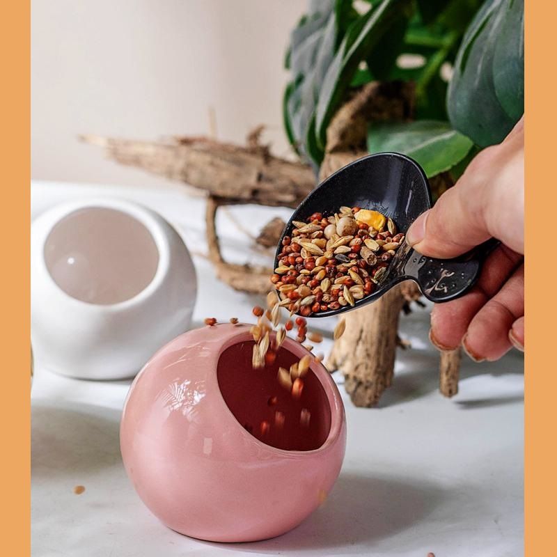Anti-Splash Ceramic Parrot Feeder Bowl Pink(Pack of 2)- Gnaw-Resistant Bird Food Dish with Stable Base, 150ml Capacity, Smooth Glaze Finish for Small Birds