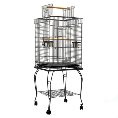 Bird Cage Large 53cm with Perch - Black