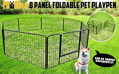 Pet Playpen Heavy Duty Foldable Dog Cage 8 Panel 32in with Cover