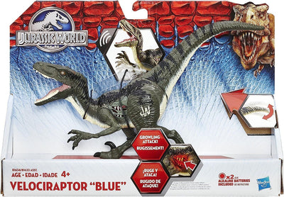 Hasbro Jurassic World Velociraptor Blue Figure With Sound and Lights