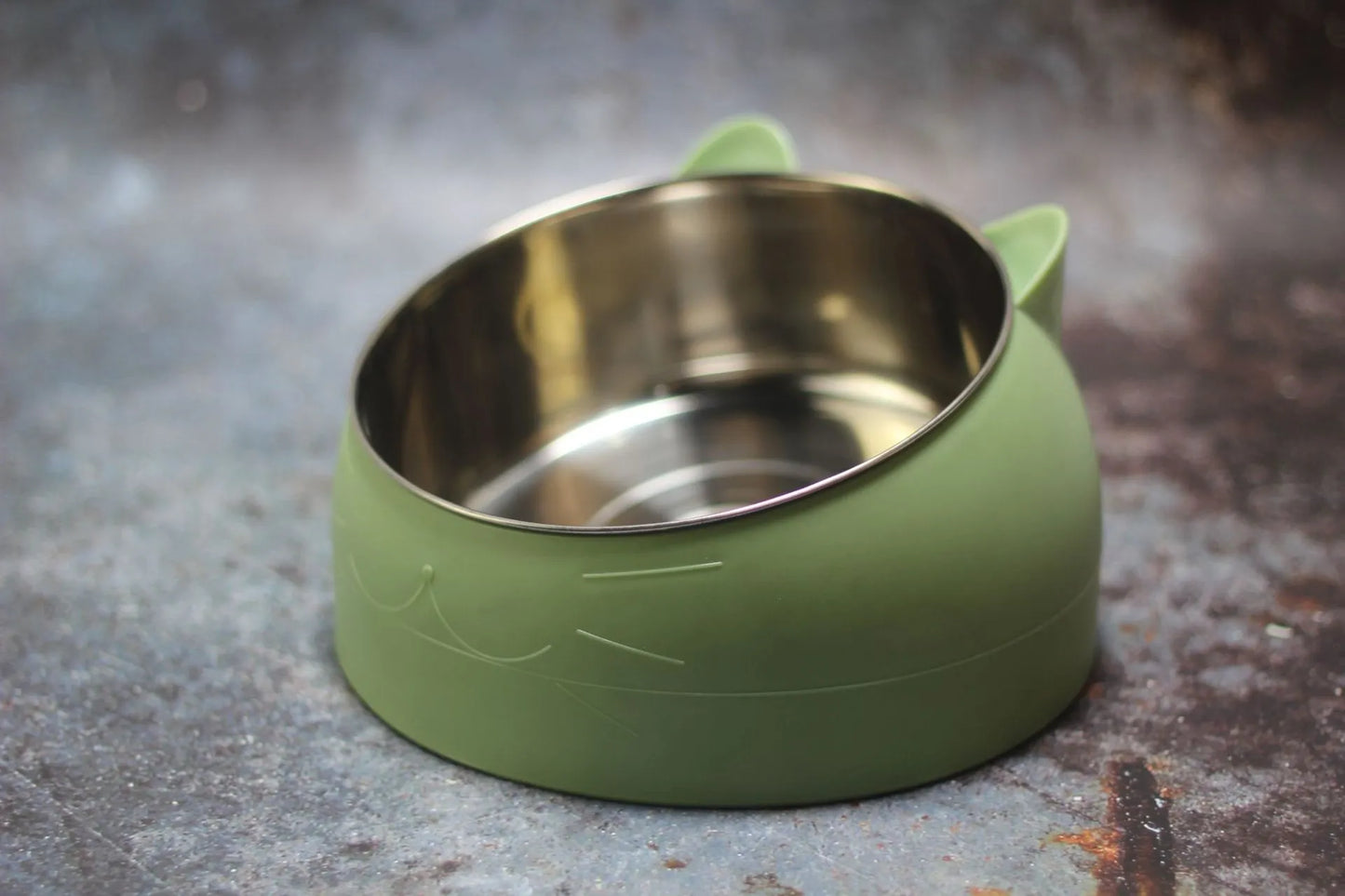 Cat Dog Bowl 15 Degrees Raised Stainless Steel Non Slip Tilt Safeguard