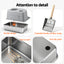 i.Pet Cat Litter Box Large Stainless Steel High Sided Pet Toilet Odour Control