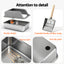 i.Pet Cat Litter Box Stainless Steel Large Semi-Enclosed Pet Kitty Toilet Grey