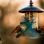 Metal Roof Bird Feeder - Chew Proof for Outdoor Hanging Wild Bird Seeds