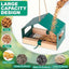 Metal Bird Feeder for Outdoor Hanging Wild Bird Feeder House with Weatherproof Roof Rust-Resistant Mesh Platform Easy to Clean & Refill for Attracting Finches Garden Yard Outside - Black - Size 20*14cm