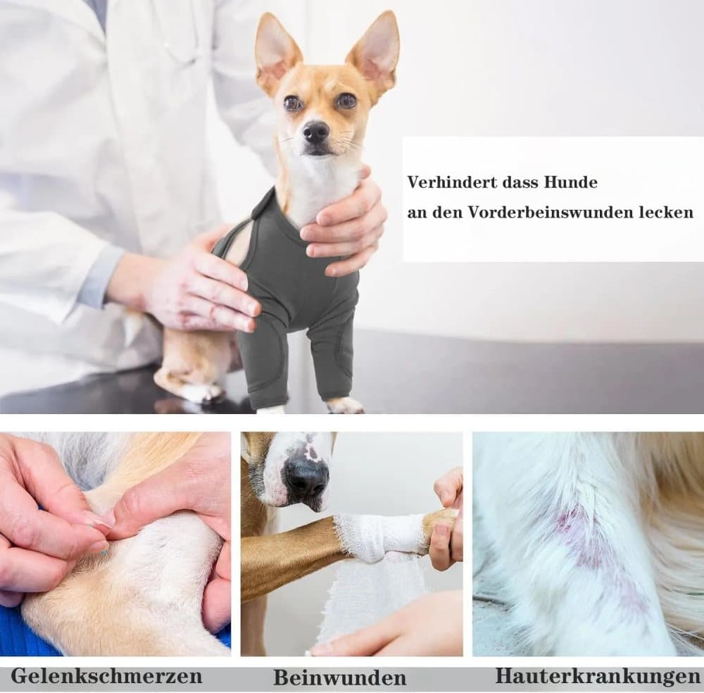 2XL Dog Breathable Elastic Elbow Protection, Black, Post-Surgery Foreleg Guard to Prevent Licking and Biting