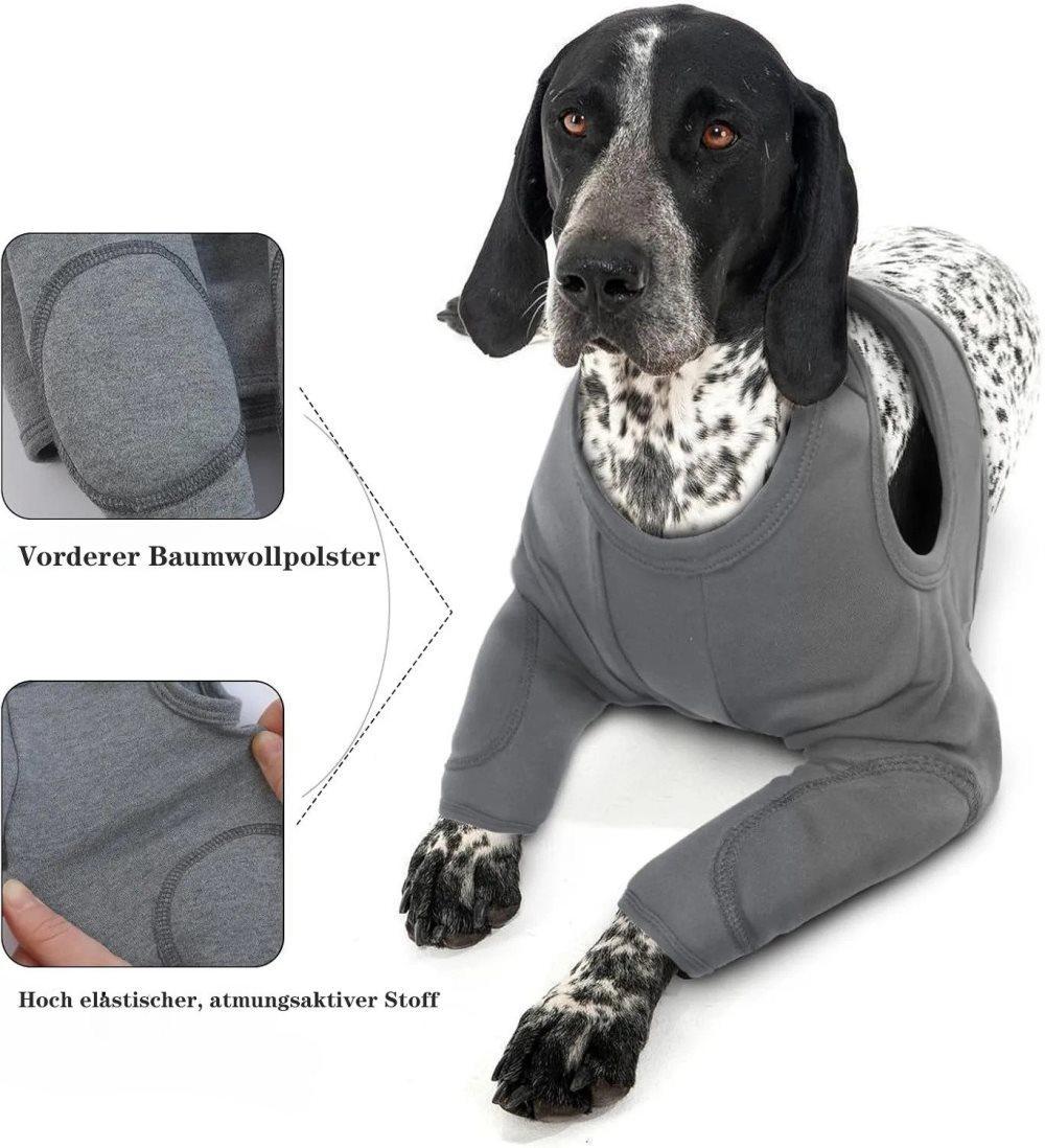 2XL Dog Breathable Elastic Elbow Protection, Black, Post-Surgery Foreleg Guard to Prevent Licking and Biting