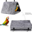 Pet Bird Hammock Plush Hanging Bed Black and Blue, Size M