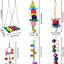 8 pieces - Bird toys - Parrot toys - Parrot swing set - Chew toys - Wooden bells Hanging toys - Pet toys - for Conures, Cockatiels, Lovebirds, Small parakeets, Budgies, Finches - Multicolor
