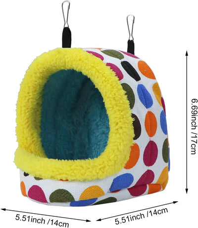 Bird Hanging Hammock Winter Warm Parrot Nest House Bed Plush Snuggle Pet Cave Hammock Toy for Conure Lovebird Budgie Parakeet Cockatiel Cage Accessory (Medium)