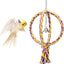 Bird Swing Perch Stand Cotton Rope 2 Two Rings Toy for Parrot Budgie Parakeet Cockatiel Conure Lovebird Finch Canary Cockatoo African Grey Macaw Eclectus Amazon Cage Accessories