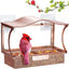 Stainless Steel Window Bird Feeder with Suction Cups, Transparent Weather-Resistant Feeding Station for Watching Small Wild Birds