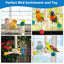 Bird Perch Toys, Interactive Wooden Rotating Stand with Smooth Spinning Design, Bird Cage Accessories for Parrots, Parakeets, Budgies, Lovebirds