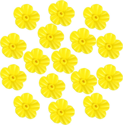 16 Pieces Hummingbird Feeders Replacement Flowers, Feeding Ports Pet Bird Feeder Replacement Parts Bee Guards for Outdoors Hanging Hummingbird Feeder, Fit in 7 mm/ 0.28" Holes(Yellow)