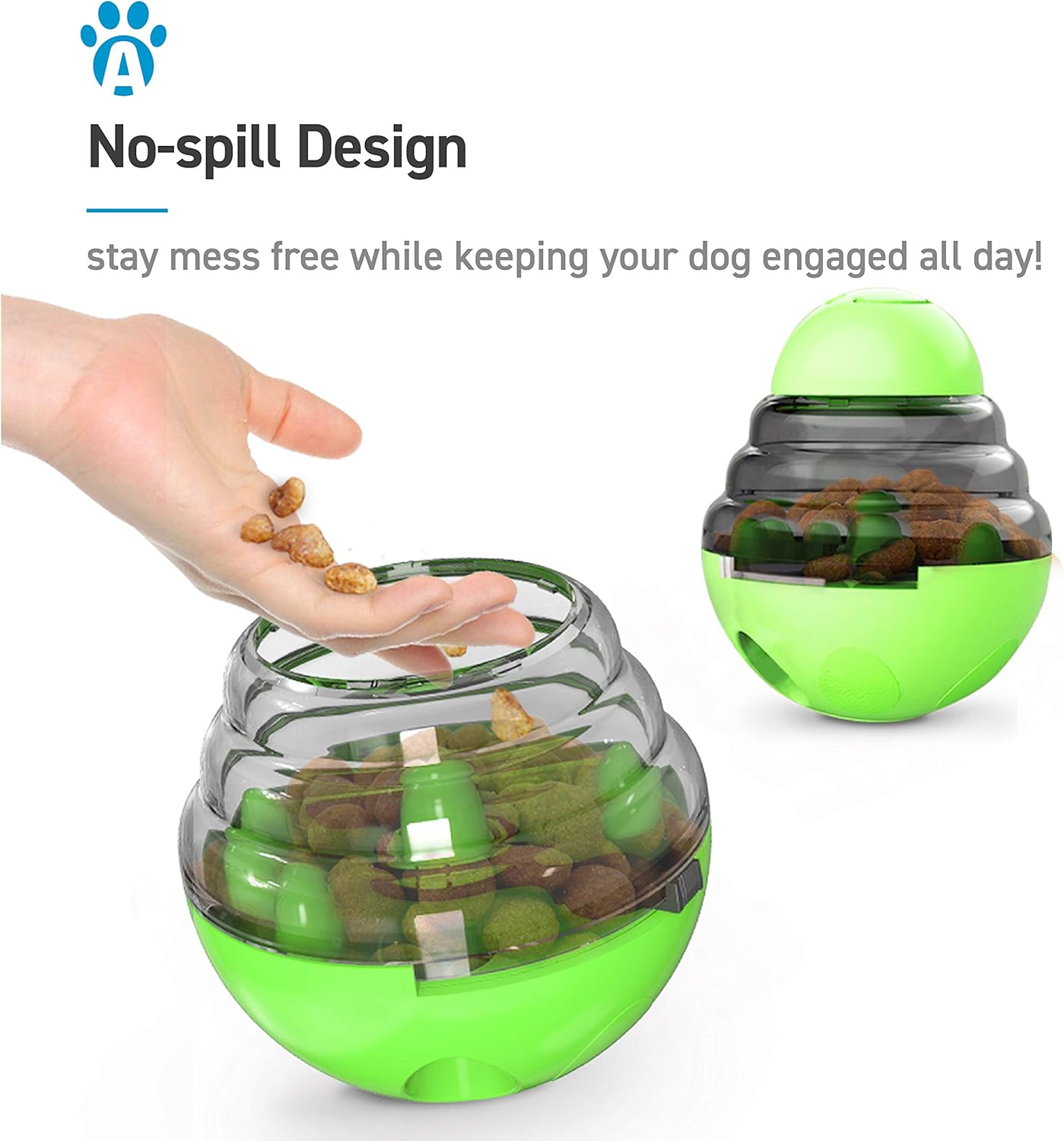 Green Interactive Dog Snack Ball Chew Toy Food Dispenser for Dogs