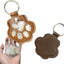 Pet Hair Storage Bag 3pcs Leather Cat Paw Keychain Portable Pet Hair Memorial Keepsake Keyring for Pet Commemorative