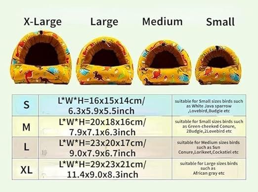 Parrot Hammock Warm Bird Nest Hanging Bed Large Mustard - M