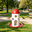 Hanging Bird Feeder with Red Dome Roof and Perch, Outdoor Wild Bird Feeding Station for Garden, Yard, Balcony, or Park Decoration and Bird Watching (Red)