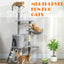 CARLA HOME 134cm Cat Tree for Indoor Cats with Hammock, Plush Perch & Sisal Scratching Posts for Kittens & Adult Cats (Light Grey)