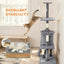 CARLA HOME 134cm Cat Tree for Indoor Cats with Hammock, Plush Perch & Sisal Scratching Posts for Kittens & Adult Cats (Light Grey)