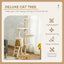 CARLA HOME 134cm Cat Tree for Indoor Cats with Hammock, Plush Perch & Sisal Scratching Posts for Kittens & Adult Cats (Beige)