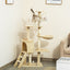 CARLA HOME 134cm Cat Tree for Indoor Cats with Hammock, Plush Perch & Sisal Scratching Posts for Kittens & Adult Cats (Beige)