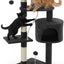 CARLA HOME 140cm Cat Tree for Indoor Cats with Plush Perch, Sisal Scratching Posts & Condo for Kittens & Adult Cats (Dark Grey)