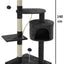 CARLA HOME 140cm Cat Tree for Indoor Cats with Plush Perch, Sisal Scratching Posts & Condo for Kittens & Adult Cats (Dark Grey)