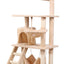 CARLA HOME 141cm Cat Tree Tower for Indoor Cats with Plush Perch, Ladder, Sisal Scratching Posts, Hammock & Condo for Kittens & Adult Cats (Beige)