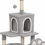 CARLA HOME Large Cat Tree Tower for Indoor Cats with Plush Perch, Cat Condo, Natural Sisal Scratching Posts, Hanging Ball & Paw Scratcher