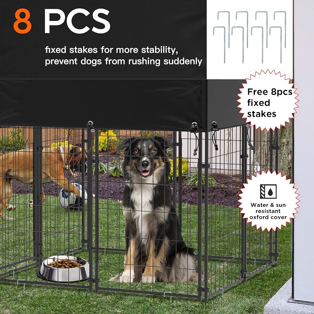 Small Outdoor Dog Kennel Pet Cage with Roof Cover 125x120x165cm