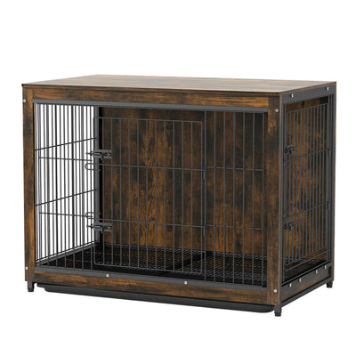 Large Wooden Dog Crate Kennel End Table Nightstand 100x59x74cm