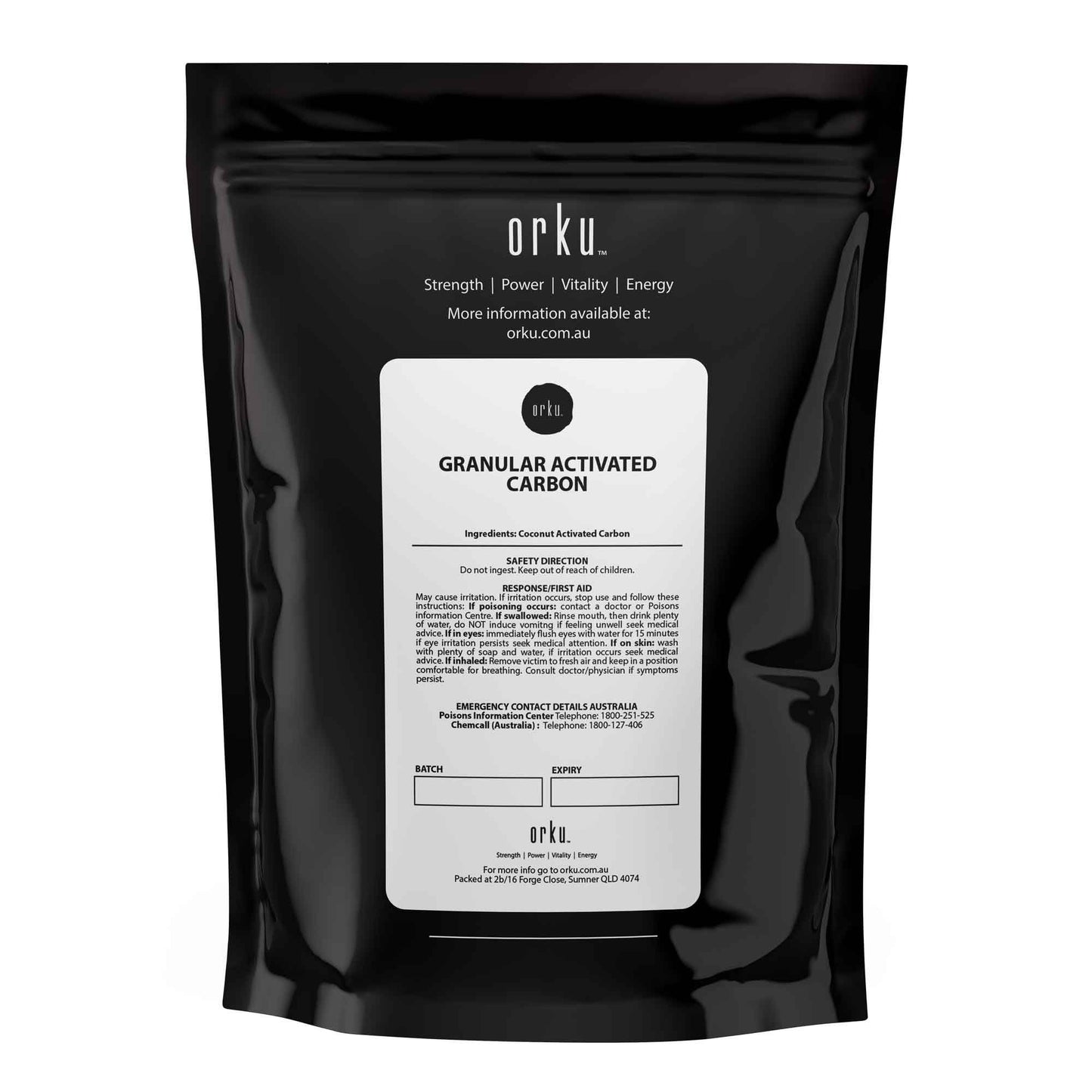 Orku 1Kg Granular Activated Carbon GAC Coconut Shell Charcoal Filtration Media