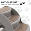 Furtastic 38cm Foldable Pet Stairs Grey - Non-Slip Dog Steps Ladder Cat Ramp for High Bed Couch Small Elderly Pets