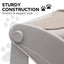 Furtastic 38cm Foldable Pet Stairs Grey - Non-Slip Dog Steps Ladder Cat Ramp for High Bed Couch Small Elderly Pets