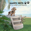 Furtastic 38cm Foldable Pet Stairs Grey - Non-Slip Dog Steps Ladder Cat Ramp for High Bed Couch Small Elderly Pets