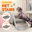 Furtastic 38cm Foldable Pet Stairs Grey - Non-Slip Dog Steps Ladder Cat Ramp for High Bed Couch Small Elderly Pets