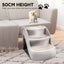 Furtastic 38cm Foldable Pet Stairs Grey - Non-Slip Dog Steps Ladder Cat Ramp for High Bed Couch Small Elderly Pets