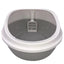 YES4PETS 2 x Grey Round Portable Cat Toilet Litter Box Tray with Scoop