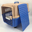 YES4PETS Blue Large Dog Puppy Cat Crate Pet Carrier Cage With Tray, Bowl & Wheel