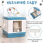 YES4PETS XL Portable Cat Toilet Litter Box Tray Foldable House with Handle and Scoop Blue