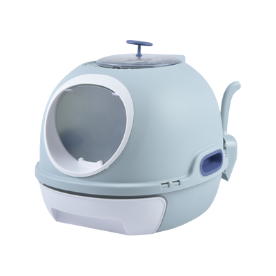 YES4PETS Hooded Cat Toilet Litter Box Tray House With Drawer & Scoop Blue