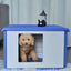 YES4PETS Small Plastic Pet Dog Puppy Cat House Kennel Blue