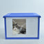 YES4PETS Small Plastic Pet Dog Puppy Cat House Kennel Blue