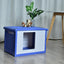 YES4PETS Small Plastic Pet Dog Puppy Cat House Kennel Blue